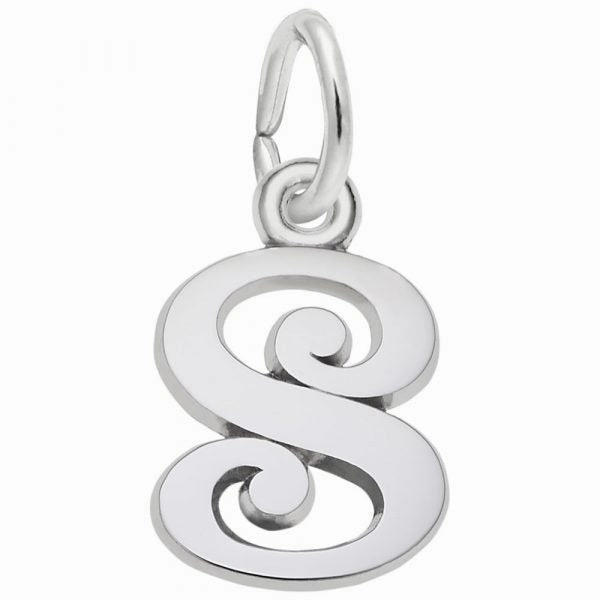 Sterling Silver Curly Initial Charm