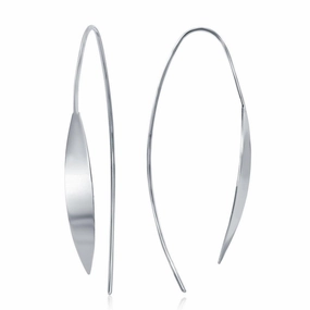 Sterling Silver Curved Pointed Threader Earrings