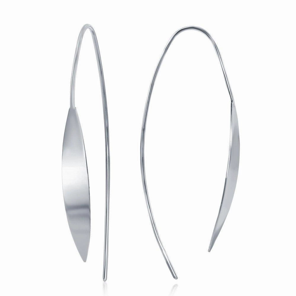 Sterling Silver Curved Pointed Threader Earrings