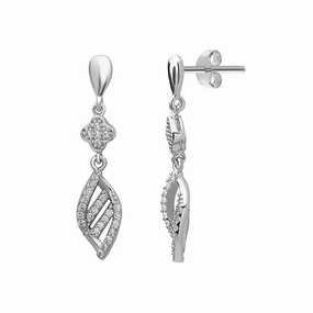 Sterling Silver CZ Dangling Earrings