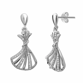 Sterling Silver CZ Dangling Earrings