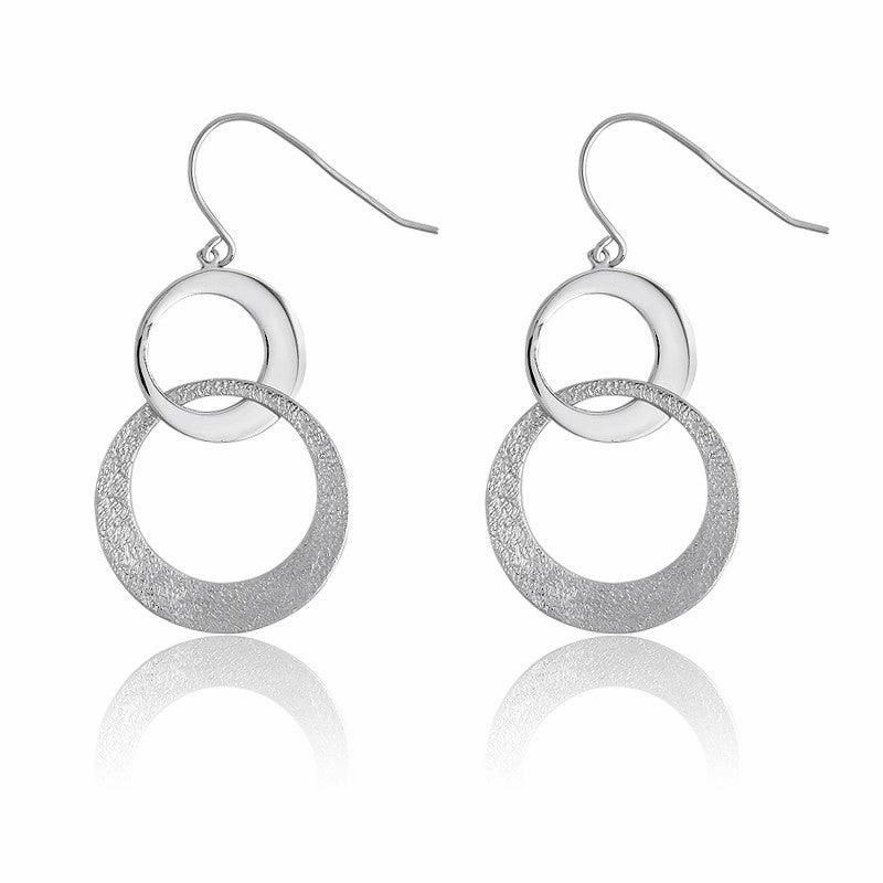 Sterling Silver D-C Interlocking Earrings