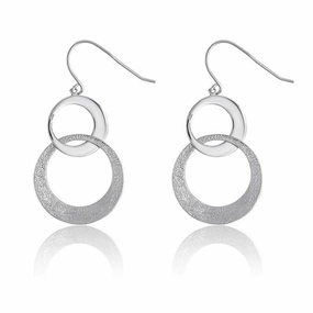 Sterling Silver D-C Interlocking Earrings