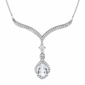 Sterling Silver Dangling Teardrop Necklace