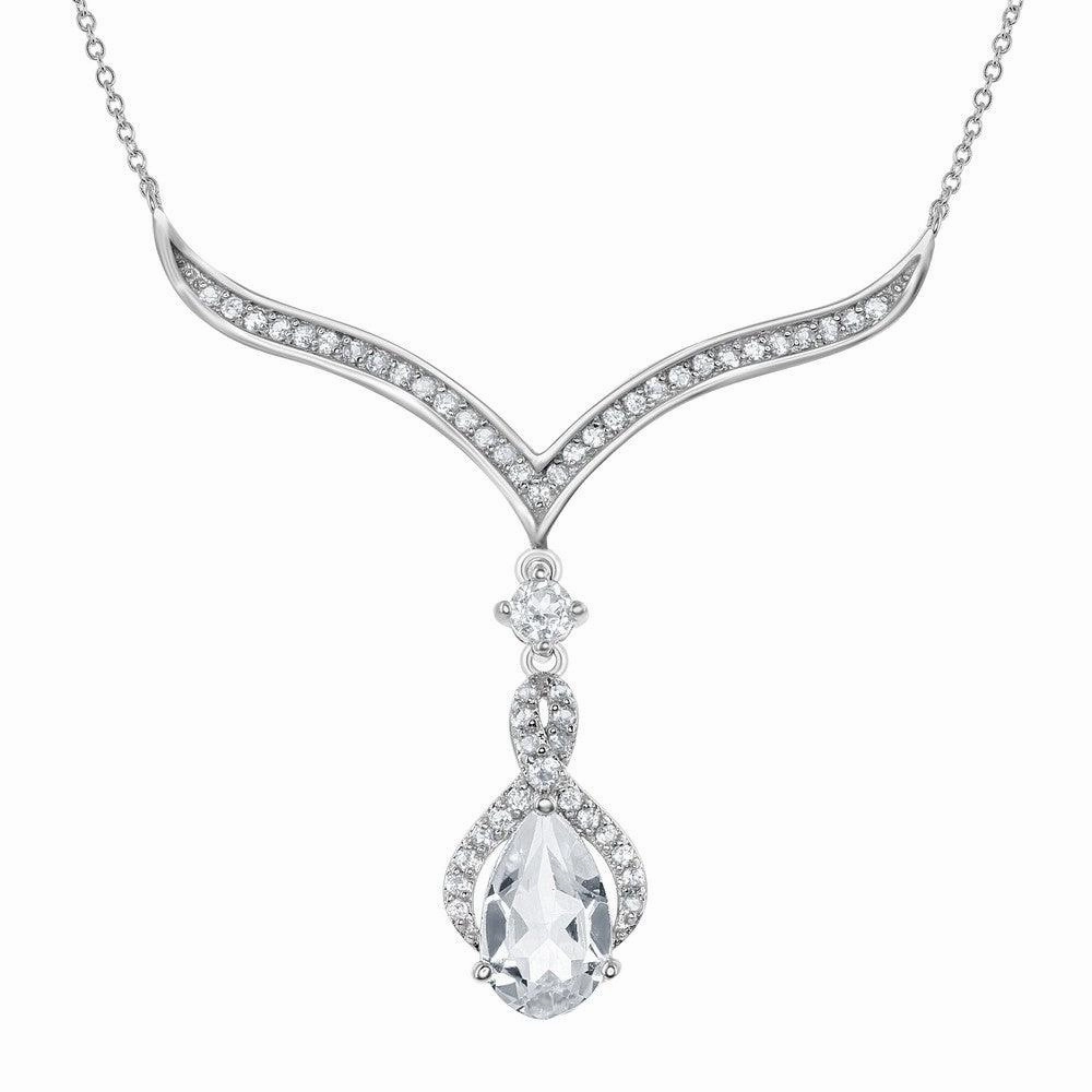 Sterling Silver Dangling Teardrop Necklace