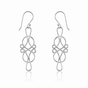 Sterling Silver Designed Infinity Earrings