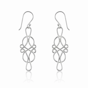 Sterling Silver Designed Infinity Earrings