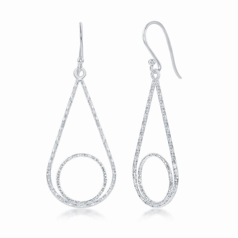 Sterling Silver Diamond Cut Pears Shaped Earrings