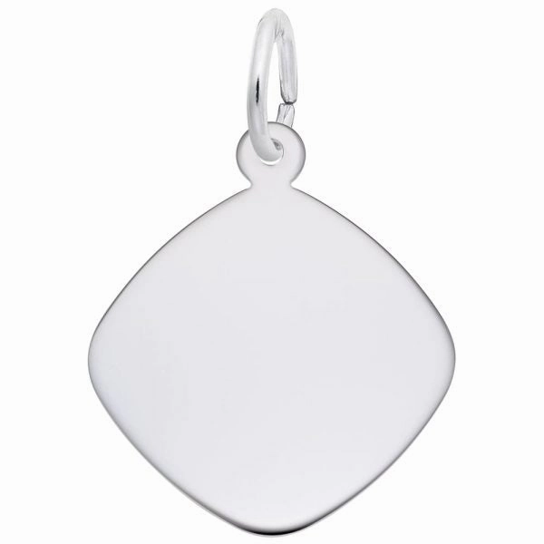 Sterling Silver Diamond Shape Disc Charm