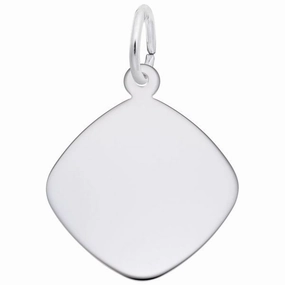Sterling Silver Diamond Shape Disc Charm