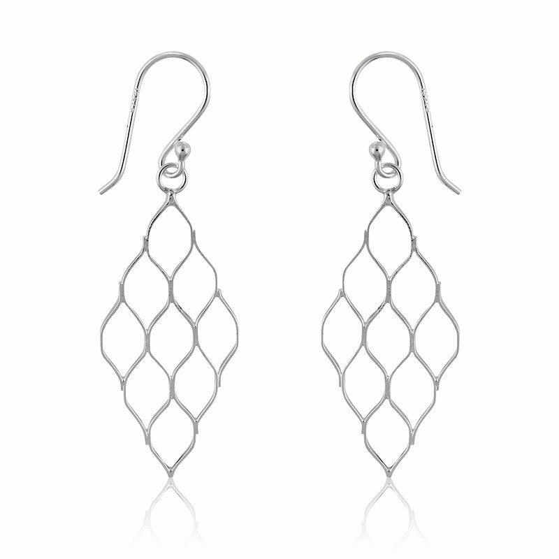 Sterling Silver Diamond Shaped Open Earrings