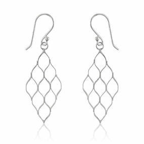 Sterling Silver Diamond Shaped Open Earrings