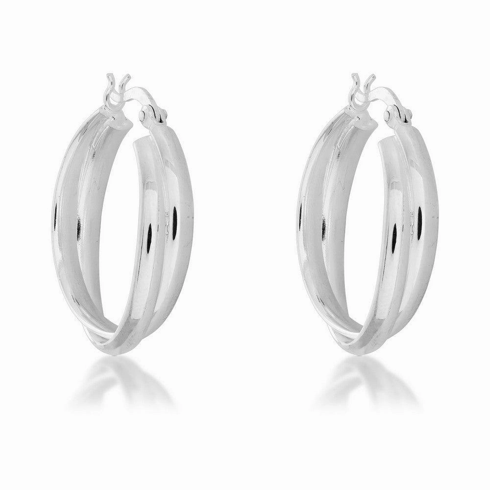 Sterling Silver Double Hoop Earrings