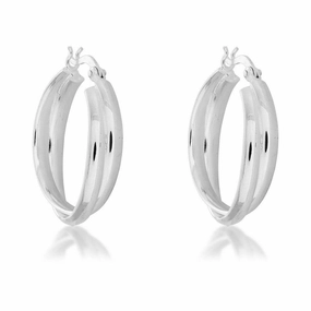 Sterling Silver Double Hoop Earrings