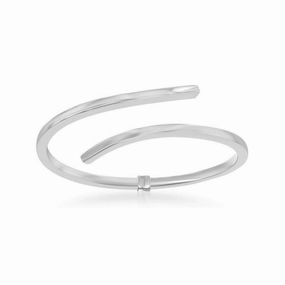 Sterling Silver Double Wave Design Bangle