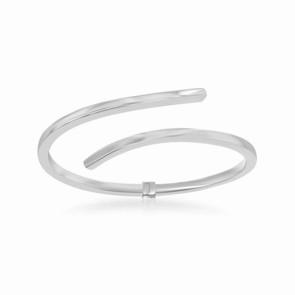 Sterling Silver Double Wave Design Bangle