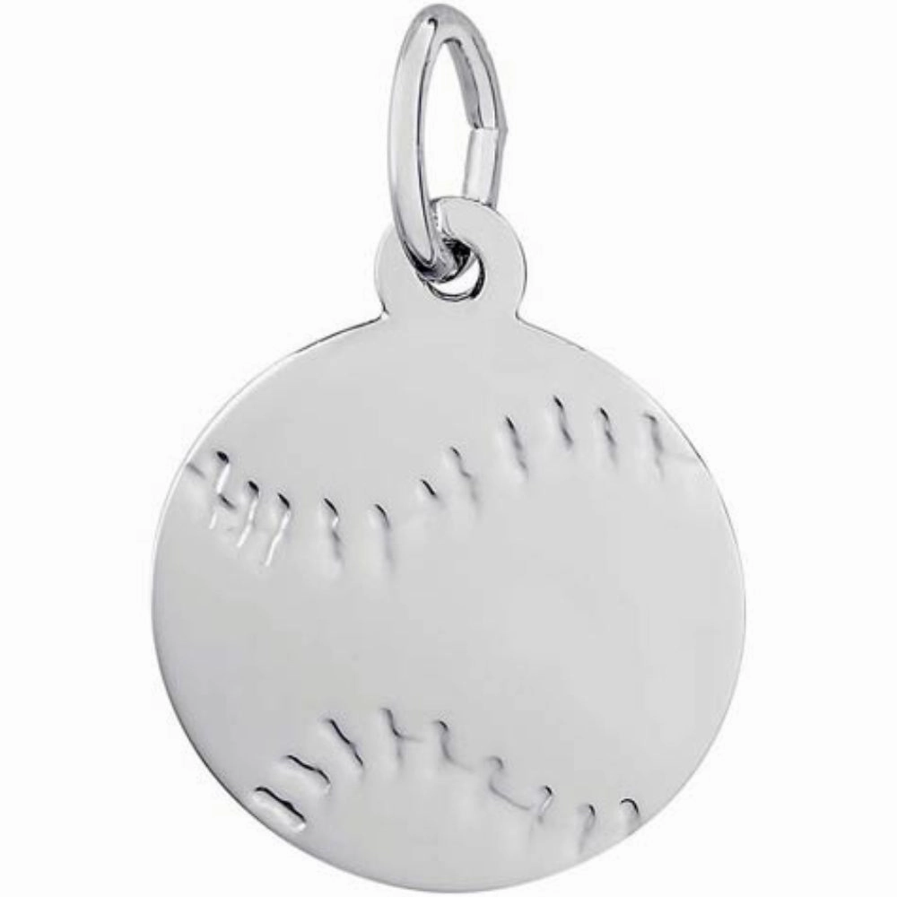 Sterling Silver Flat Baseball Charm