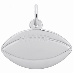 Sterling Silver Flat Football Charm