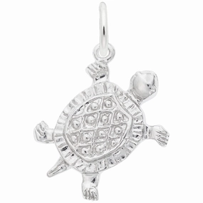Sterling Silver Flat Turtle Charm