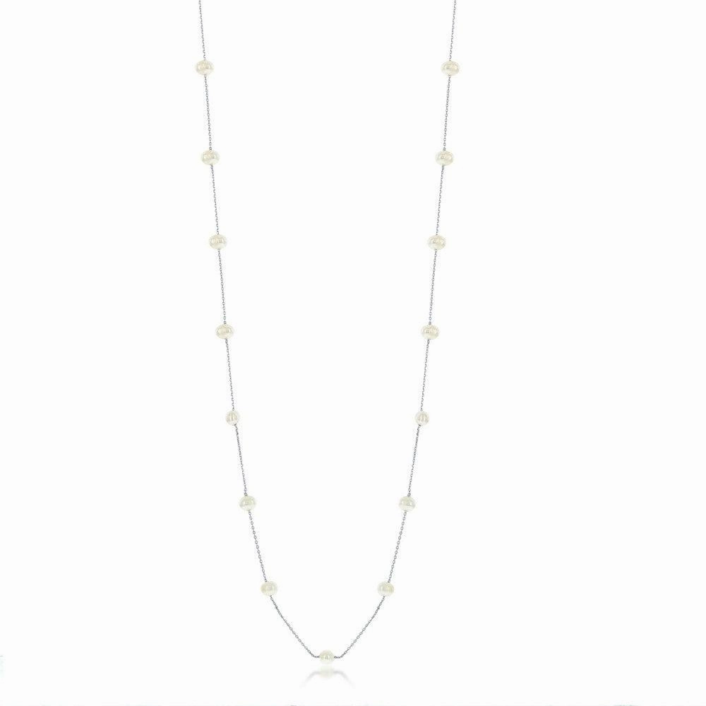 Sterling Silver Freshwater Pearls By The Yard Necklace