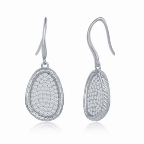 Sterling Silver Geometrically Shaped CZ Earrings