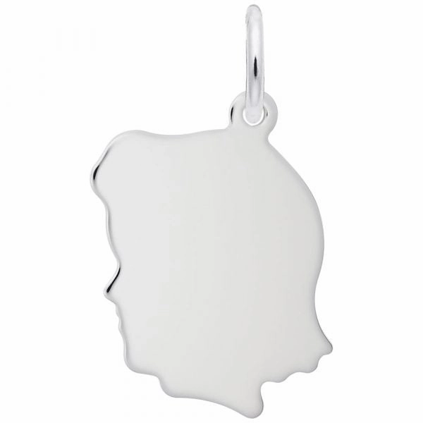 Sterling Silver Girl's Head Charm