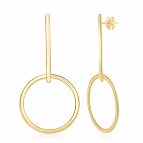 Sterling Silver Gold Plated Bar and Hoop Earrings