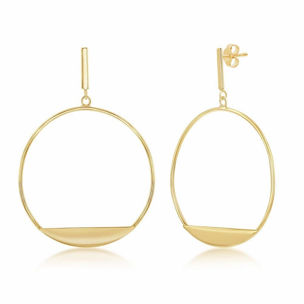 Sterling Silver Gold Plated Bar with Hoop Earrings