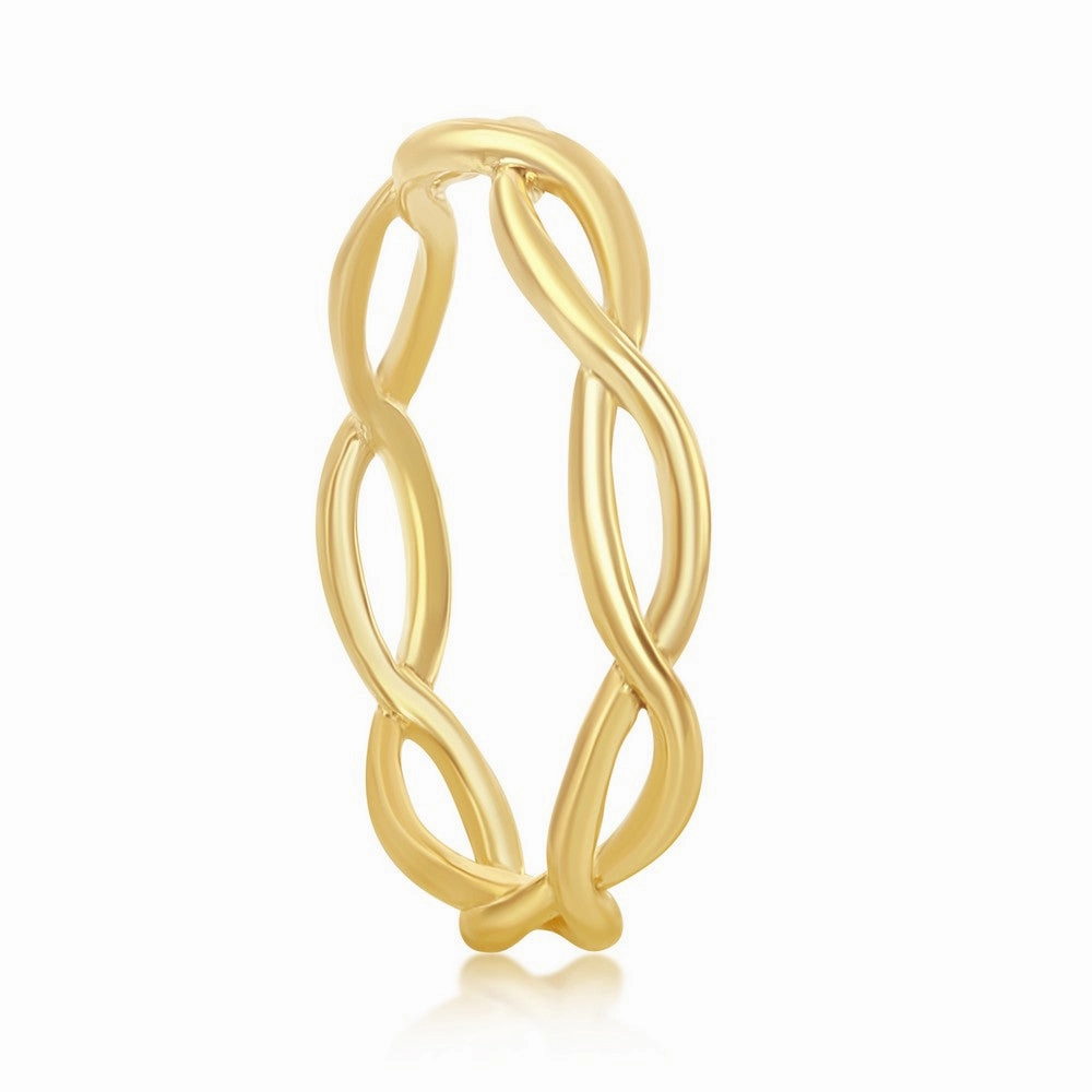 Sterling Silver Gold-Plated Intertwined Ring - W-1875