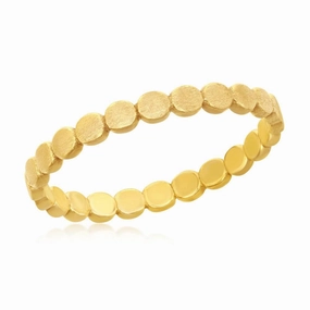 Sterling Silver Gold-Plated Matte Linked Circles Ring, Size 7