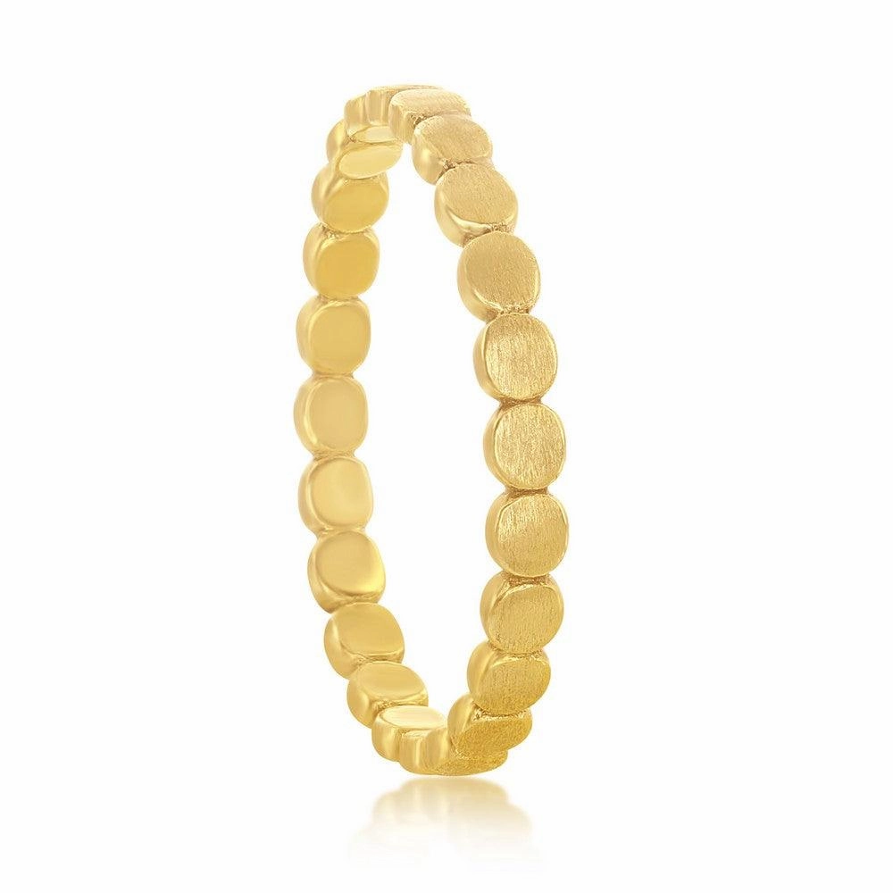 Sterling Silver Gold-Plated Matte Linked Circles Ring, Size 7