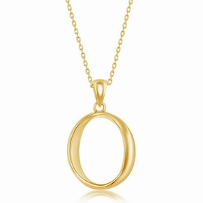 Sterling Silver Gold Plated O Pendant