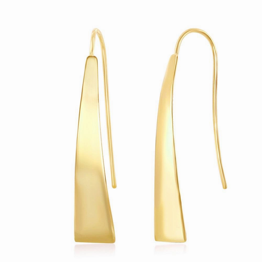 Sterling Silver Gold Plated Triangle Shaped Earrings