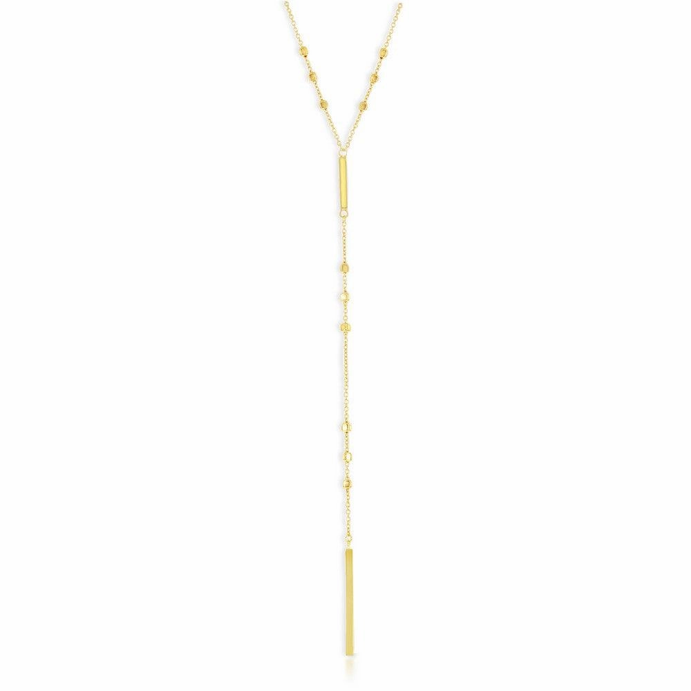 Sterling Silver Gold Plated Vertical Bars Necklace