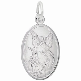 Sterling Silver Guardian Angel Medal