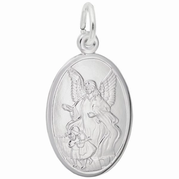 Sterling Silver Guardian Angel Medal