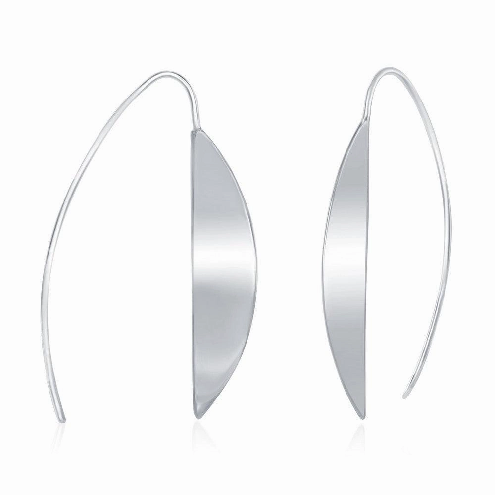 Sterling Silver Half Moon Style Threader Earrings