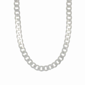 Sterling Silver Heavy Diamond Cut 121g Mens Curb Chain Necklace 22"