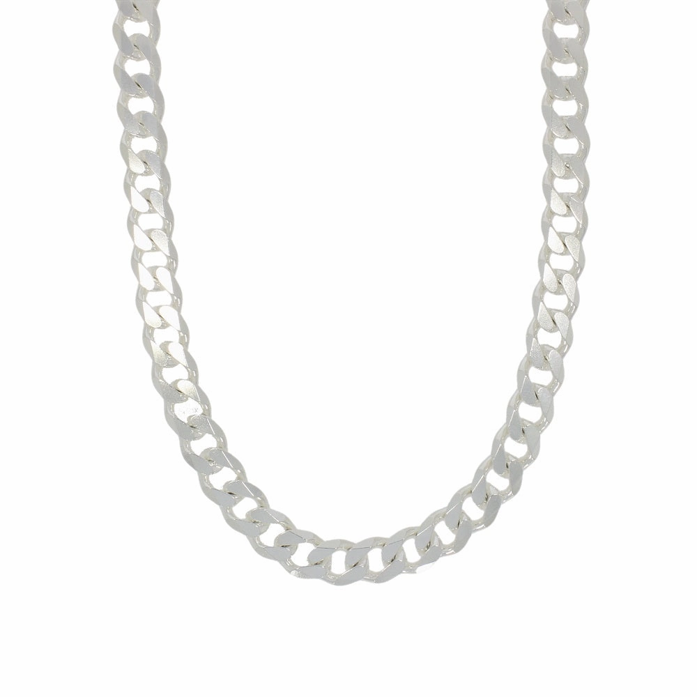 Sterling Silver Heavy Diamond Cut 121g Mens Curb Chain Necklace 22"