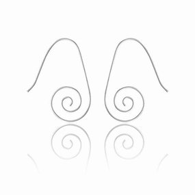 Sterling Silver Hook Swirl Earrings