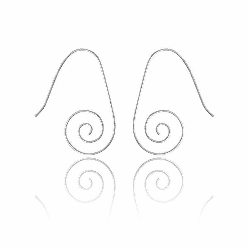 Sterling Silver Hook Swirl Earrings