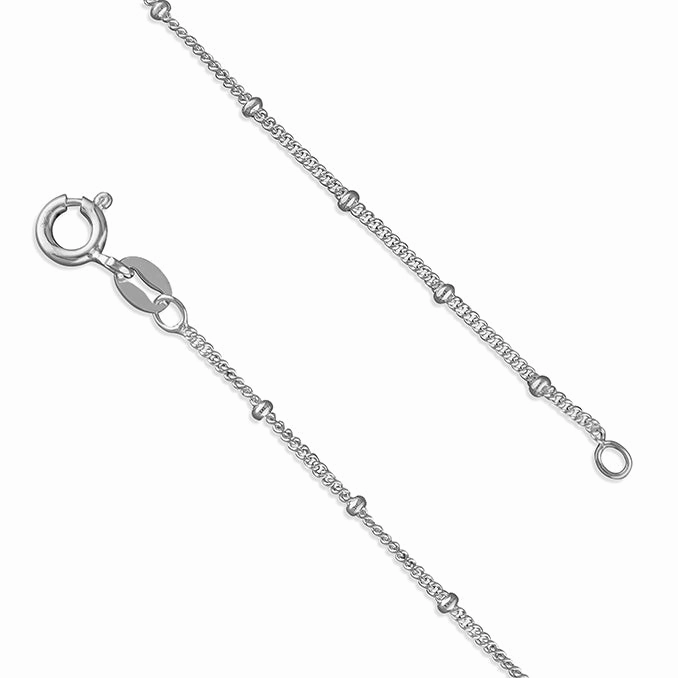 Sterling Silver Ladies CZ Cross Pendant & Chain