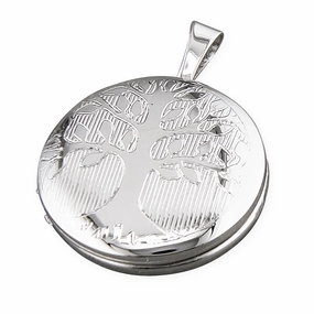 Sterling Silver Ladies Tree Of Life Locket and Chain