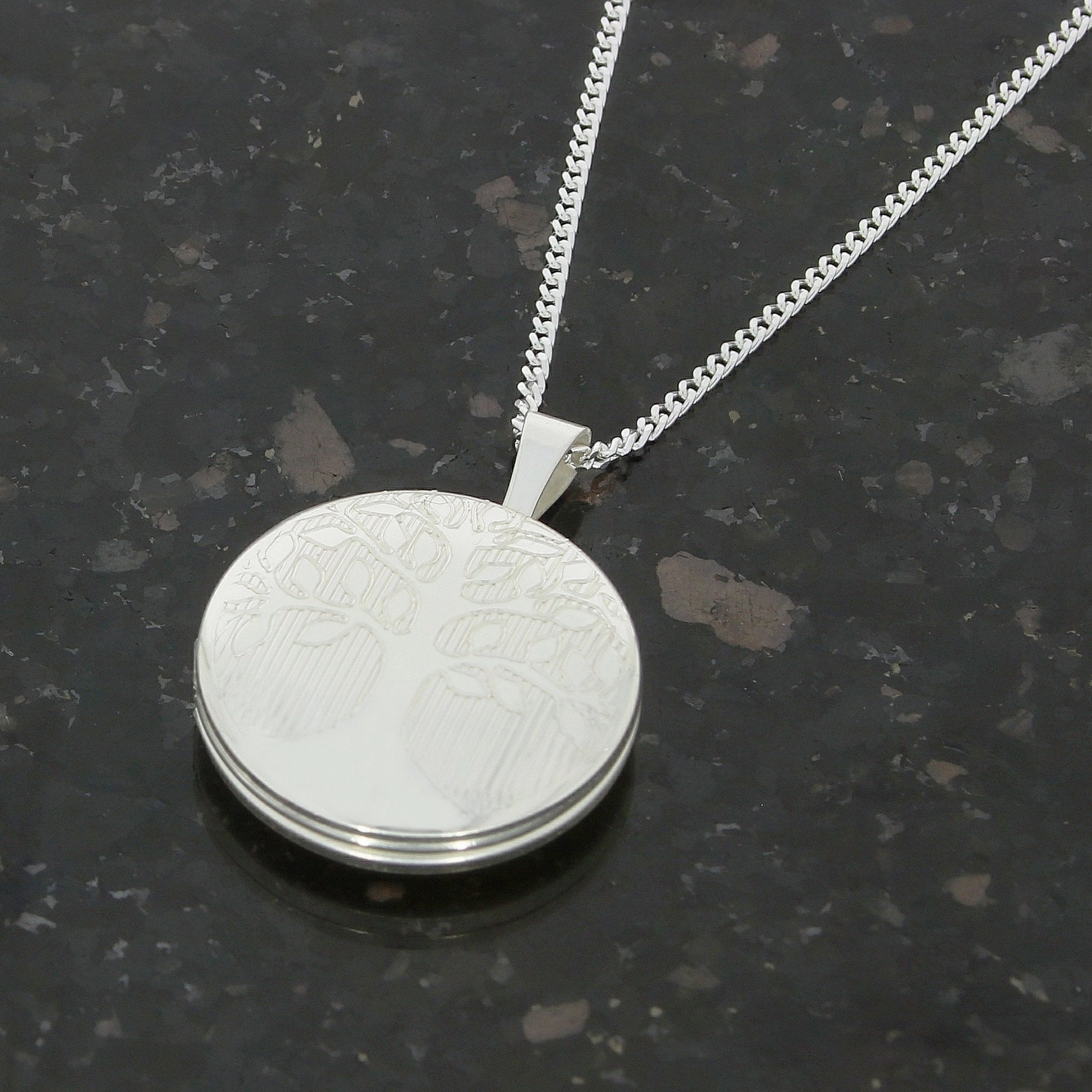 Sterling Silver Ladies Tree Of Life Locket and Chain