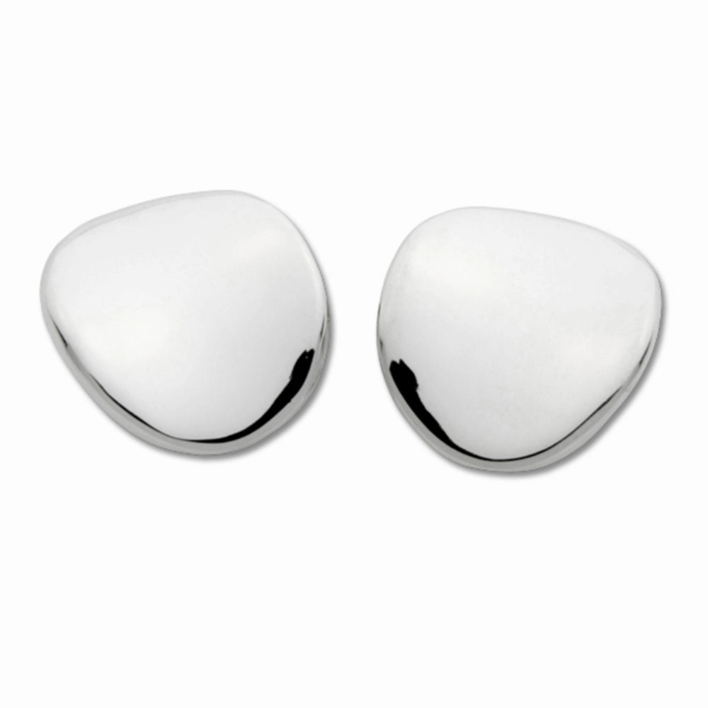 Sterling Silver Large Concave Chip-Clip Earrings