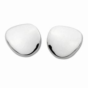 Sterling Silver Large Concave Chip-Clip Earrings