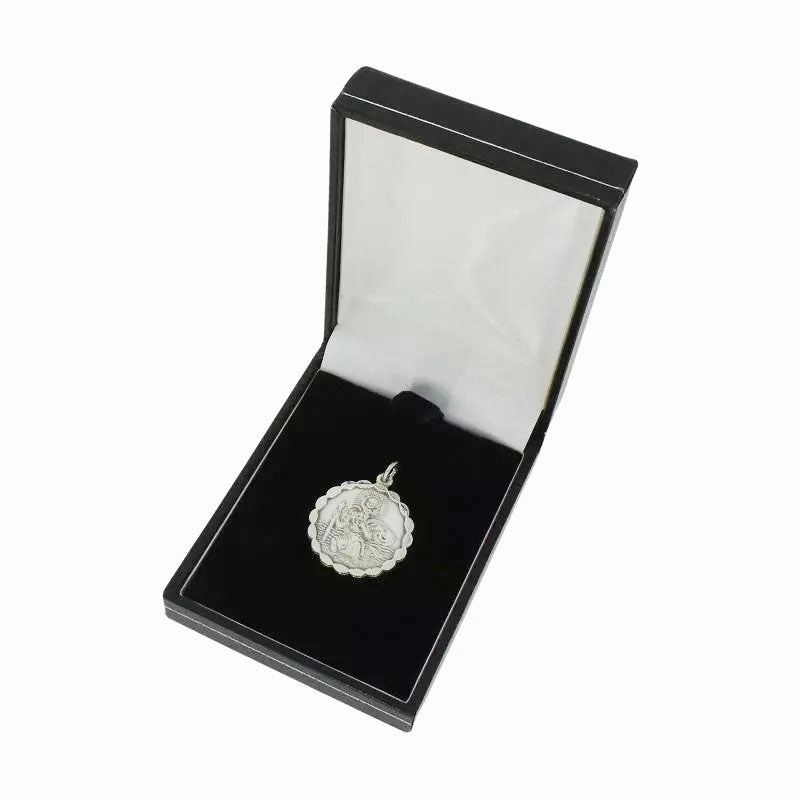 Sterling Silver Large Double Sided St Christopher Unisex Pendant R6948