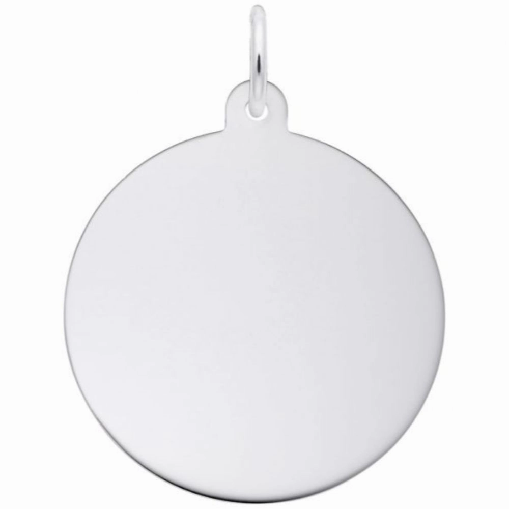 Sterling Silver Large Round Disc Charm