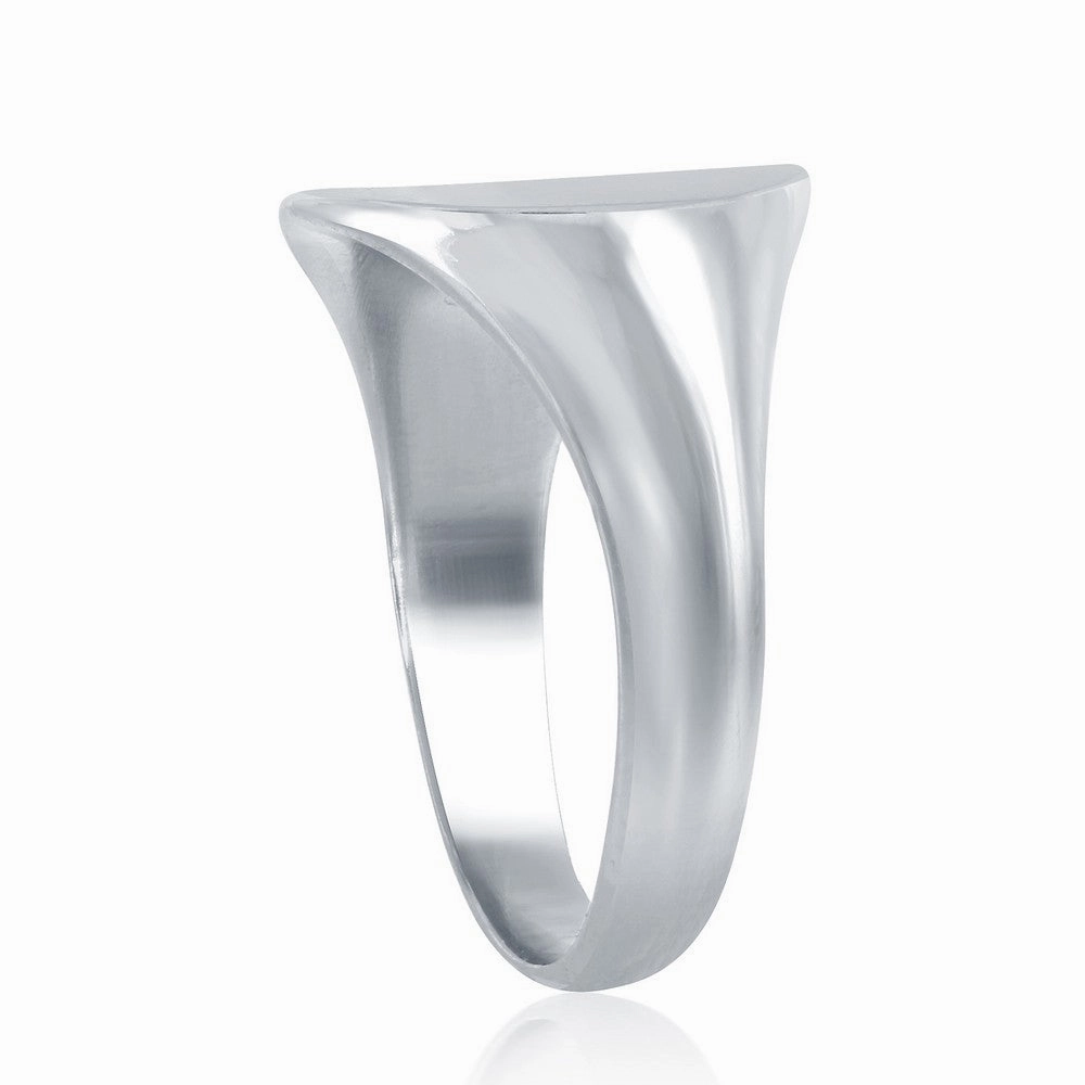 Sterling Silver Large Shiny Oval Ring - W-1651
