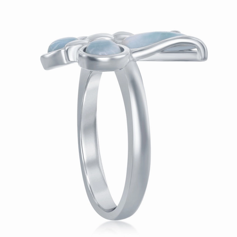 Sterling Silver Larimar Butterfly Ring, Size 9